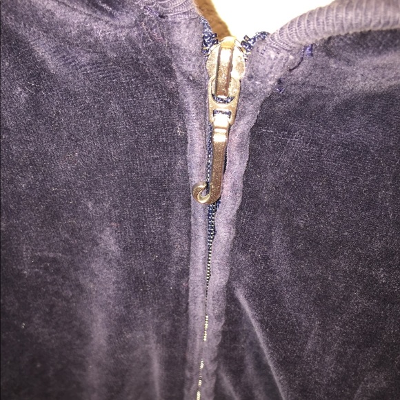 Juicy Couture Velour Midnight-Blue ZIP-Up Hoodie - Picture 2 of 4